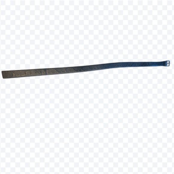 Coach Black Leather Belt with Raised Embossed C Logo Print - Picture 2 of 10